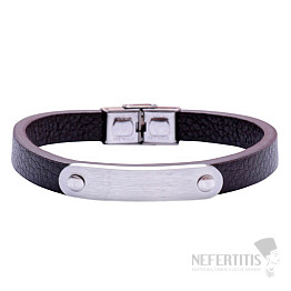 Herrenarmband Oval Kunstleder braun