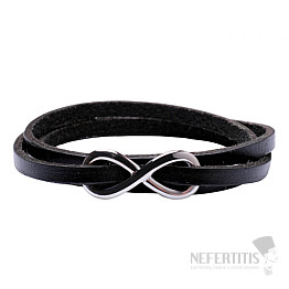 Wickelarmband aus schwarzem Leder für Herren Infinite