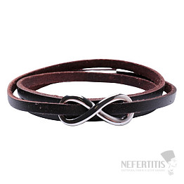 Wickelarmband Infinity aus braunem Herrenleder