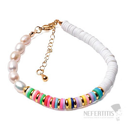 Modisches Armband aus Perlen und Heishi-Perlen