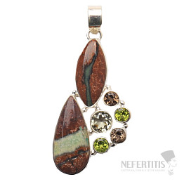 Chryzopras boulder design přívěsek stříbro Ag 925 JW11219
