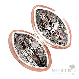 Tourmaline in crystal cut earrings stones silver Ag 925 E65