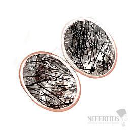 Turmalín v křišťálu broušený náušnice pecky stříbro Ag 925 E81