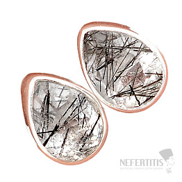 Turmalín v krištáľu brúsený náušnice kôstky striebro Ag 925 E96