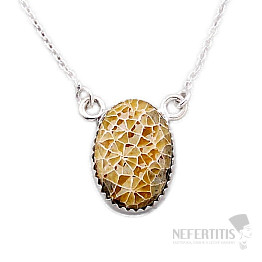 Coral fossil Indonesian necklace silver Ag 925 38171