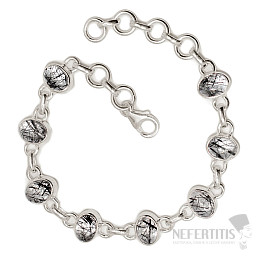 Crystal with tourmaline bracelet silver Ag 925 B192