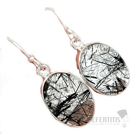 Tourmaline in crystal earrings silver Ag 925 E719