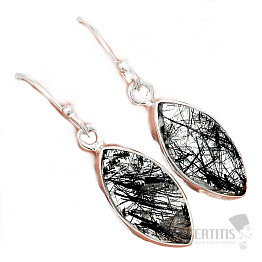 Turmalín v krištáli náušnice striebro Ag 925 E728