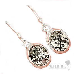 Tourmaline in crystal earrings silver Ag 925 E772