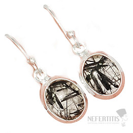 Turmalín v křišťálu náušnice stříbro Ag 925 E774