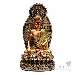 Buddha dotýkající se země na lotosovém květu thajská soška 18 cm