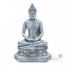 Buddha meditiert auf einer Lotusblüte Thai Figur 18 cm