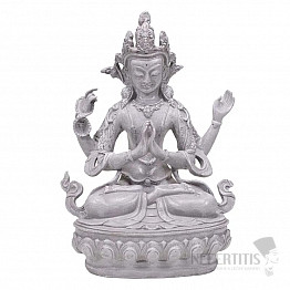 Mitfühlender Buddha Chenrezig Statuette grau