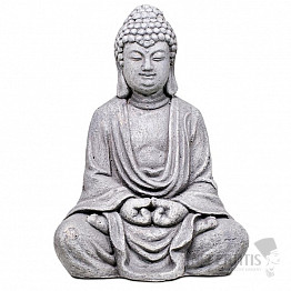 Buddha meditující 33 cm velká soška šedé barvy