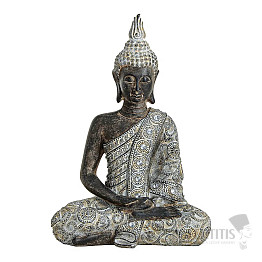 Buddha meditating Thai statue in gray robe 33 cm