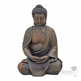 Buddha meditující japonská soška hnědá 30 cm