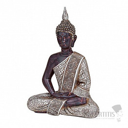 Buddha meditiert thailändische Statuette in silberner Robe