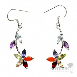 Chakra earrings leaves silver Ag 925