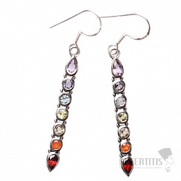 Long chakra earrings with a tip silver Ag 925