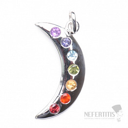 Chakra Pendant Crescent Moon Ag 925