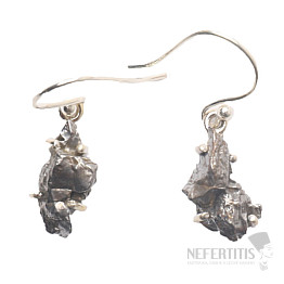 Meteorit Campo del Cielo náušnice stříbro Ag 925 E378