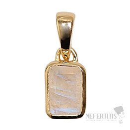 Anhänger mit Regenbogen-Mondsteinschliff, vergoldetes Silber Ag 925 CB-P716G-RM