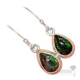 Äthiopische schwarze Opalohrringe Silber Ag 925 E109