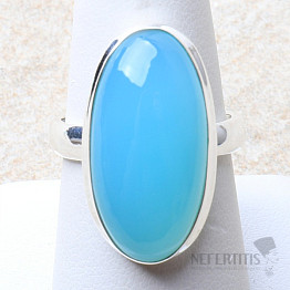 Chalcedon Paraiba prsten stříbro Ag 925 R23