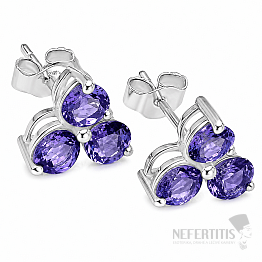 Silver earrings with iolite