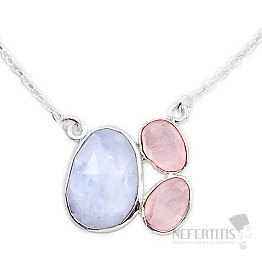 Mondstein Regenbogen Halskette Silber Ag 925 N5015