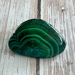Chrysokoll mit Malachit getrommelt Kongo 3