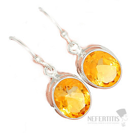 Citrín brúsený náušnice striebro Ag 925 E1753