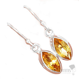 Citrín broušený náušnice stříbro Ag 925 E1798