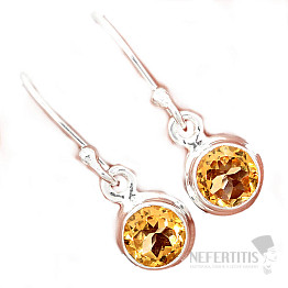 Citrín brúsený náušnice striebro Ag 925 E1864