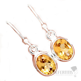 Citrín broušený náušnice stříbro Ag 925 E1867
