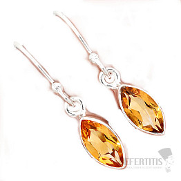 Citrín broušený náušnice stříbro Ag 925 E1882