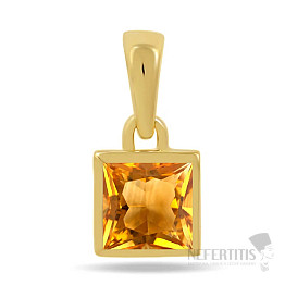 Silver pendant with cut citrine CB-P707G-C