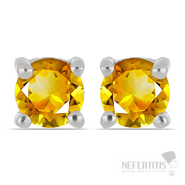 Silberohrringe mit geschliffenen Citrinen Ag 925 040418 CT