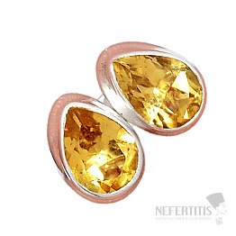 Citrín brúsený náušnice kôstky striebro Ag 925 E894