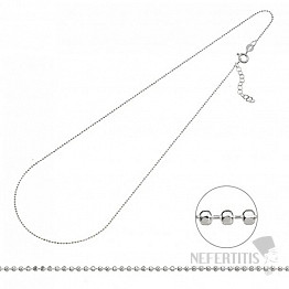 Silberkette mit Perlen aus Ag 925, verstellbare Länge 50 - 55 cm