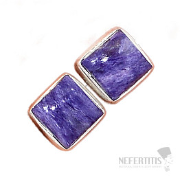 Čaroit náušnice kôstky striebro Ag 925 E275