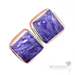 Čaroit náušnice kôstky striebro Ag 925 E295