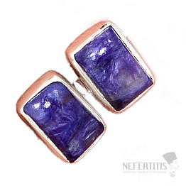 Čaroit náušnice kôstky striebro Ag 925 E309