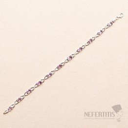 Ametyst broušený náramek stříbro Ag 925 BCZB14