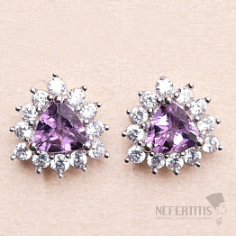 Amethyst cut earrings silver Ag 925 CZE04A