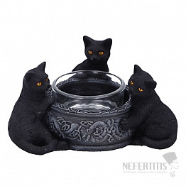 Candlestick Trio von schwarzen Katzen