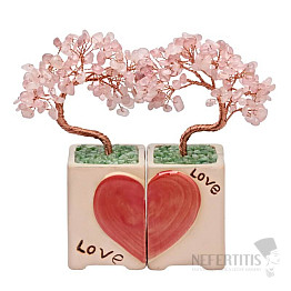 Ein Set Liebesbäume aus Rosenquarz – ein Geschenk der Liebe