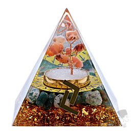 Orgonitpyramide mit Moosachat Runa Jera