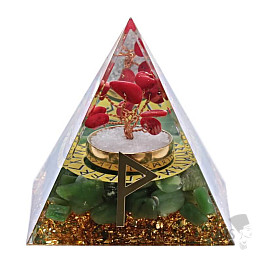 Orgonit pyramida s jadeitem Runa Wunjo