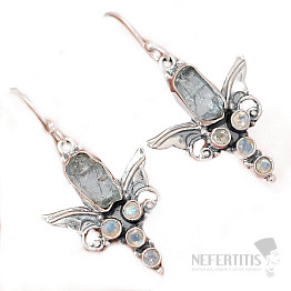 Designer-Ohrringe Aquamarin Silber Ag 925 E122